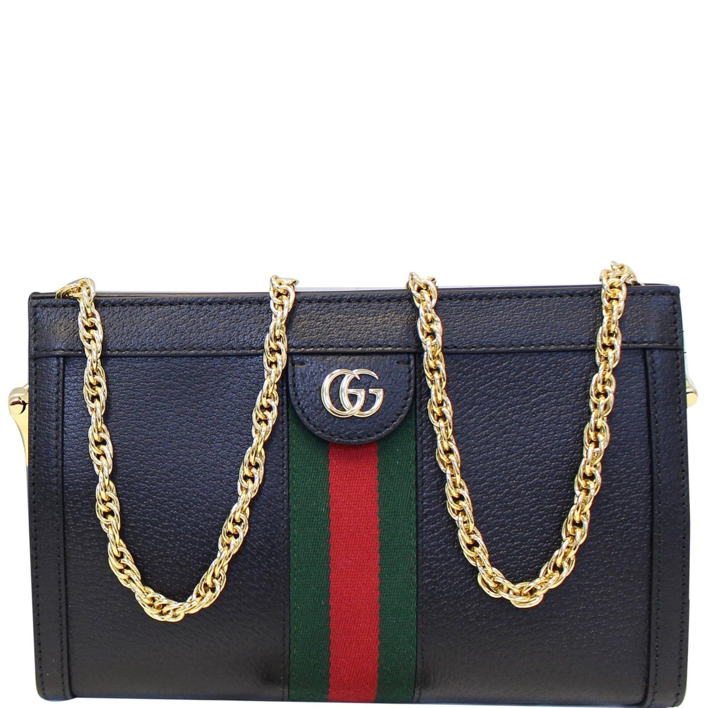 GUCCI Ophidia Small Web Calfskin Shoulder Bag Black 503877