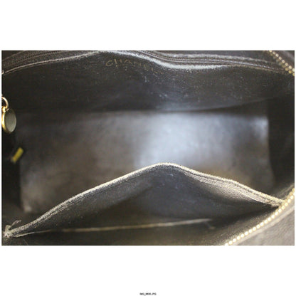 CHANEL Medallion Quilted Caviar Leather Tote Bag Black