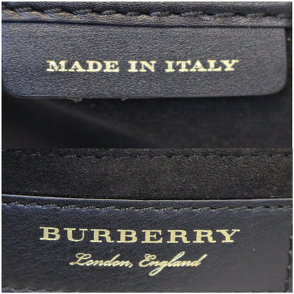 BURBERRY The Medium Buckle Suede and Snakeskin Tote Shoulder Bag Black