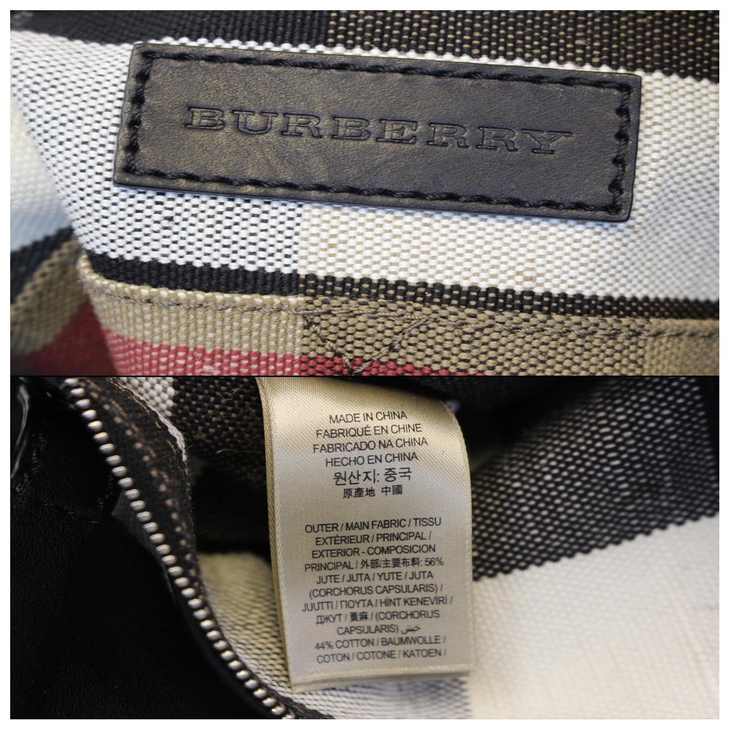 BURBERRY Ashby Medium Check Canvas Hobo Bag