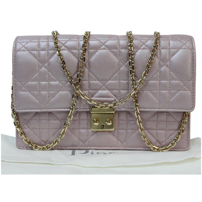 CHRISTIAN DIOR Miss Dior Promenade Wallet on Chain Crossbody Bag Light Pink