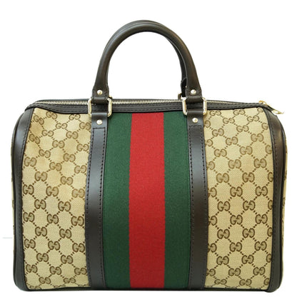 GUCCI Vintage Web Original GG Boston Bag Beige 247205