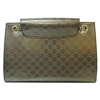 GUCCI Emily Large Guccissima Chain Shoulder Bag Grey 295403