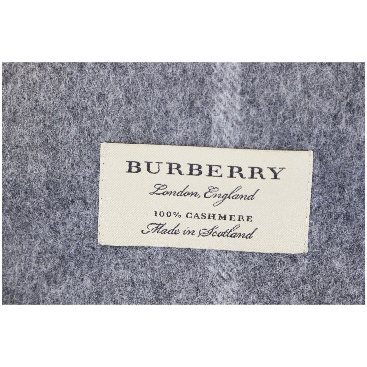 BURBERRY Classic Check Cashmere Scarf Grey