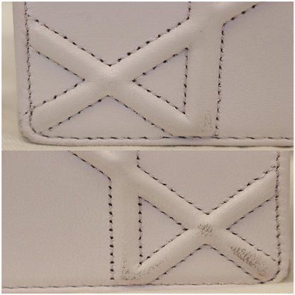 Christian Dior Diorama Flap Leather Medium Shoulder Bag White