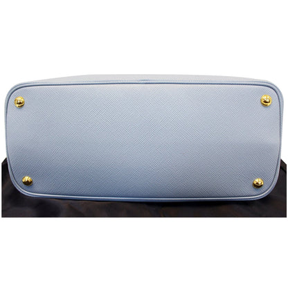 PRADA Lux Saffiano Leather Tote Shoulder Bag Blue