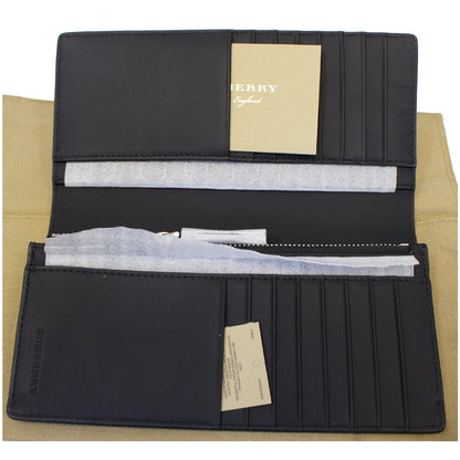 BURBERRY London Check and Leather Continental Wallet