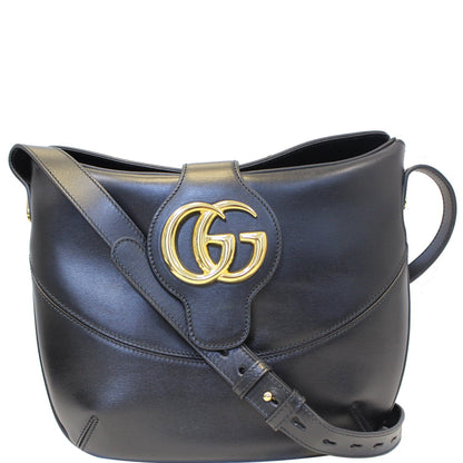 GUCCI Arli Medium Calfskin Leather Shoulder Bag 568857 Black
