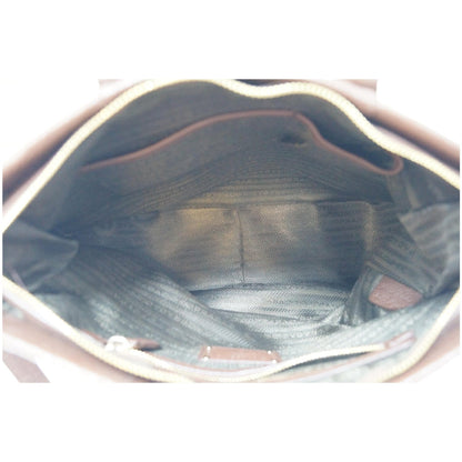 PRADA Cervo Antik Leather Tote Bag Brown