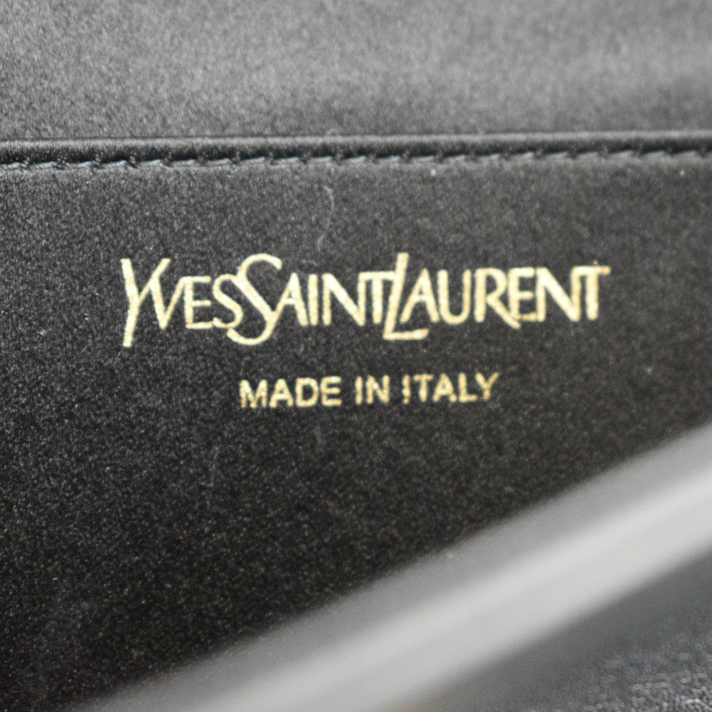 YVES SAINT LAURENT Leather Clutch Wallet Black