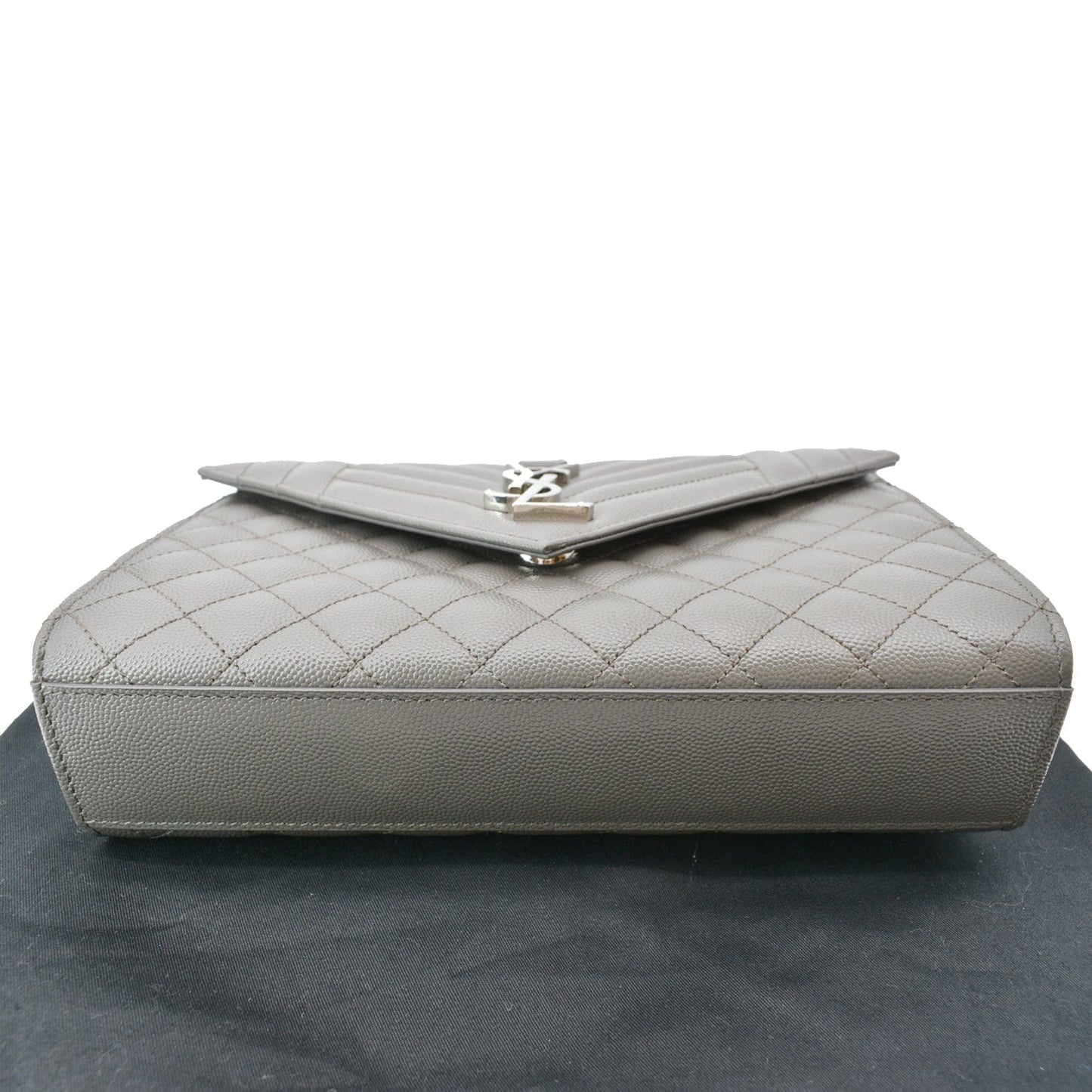 YVES SAINT LAURENT Envelope Chain Medium Mix Matelassé Leather Crossbody Bag Grey