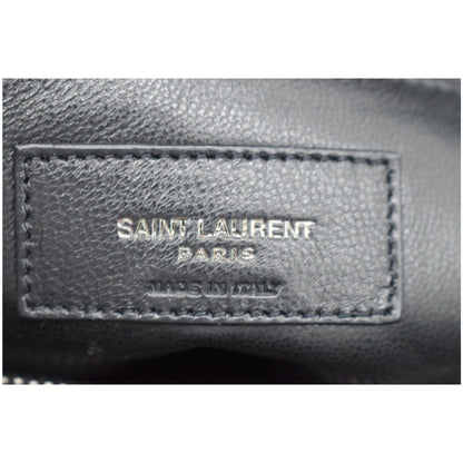 YVES SAINT LAURENT College Medium Flap Matelassé Leather Shoulder Bag Black