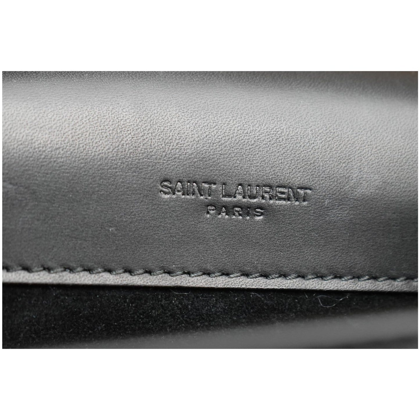 YVES SAINT LAURENT Kaia North/South Leather Satchel Bag Black