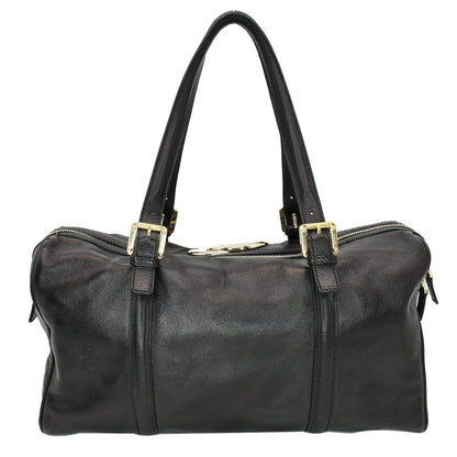 GUCCI Britt Leather Satchel Bag Black 170010
