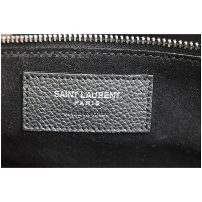YVES SAINT LAURENT Cabas Rive Gauche Leather Tote Bag Black