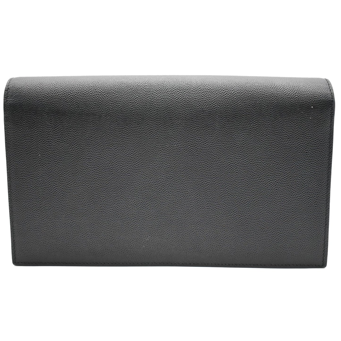 YVES SAINT LAURENT Kate Pebbled Leather Clutch Wallet Black