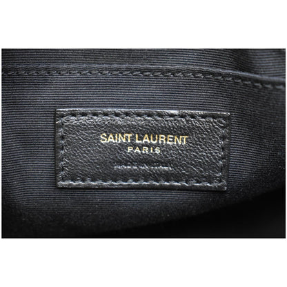 YVES SAINT LAURENT Vinyle Round Chevron Leather Camera Crossbody Bag Red