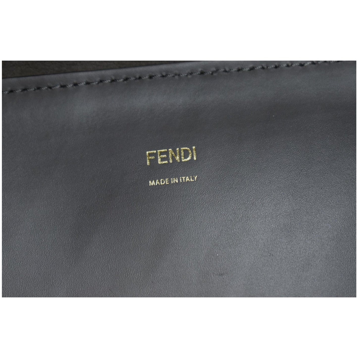FENDI Sunshine Plexiglass Medium Leather Shopper Tote Bag Gray