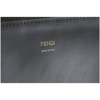 FENDI Sunshine Plexiglass Medium Leather Shopper Tote Bag Gray