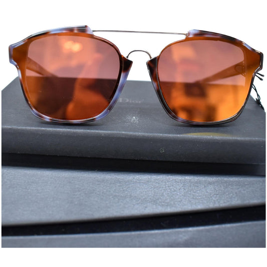 Christian Dior Abstract YH0/A1 58 Women Havana Sunglasses Orange Mirrored Lens