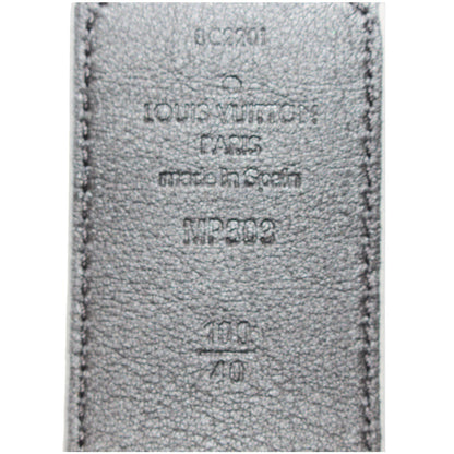 LOUIS VUITTON LV Initiales Mirror Reversible Monogram Belt Metallic Silver