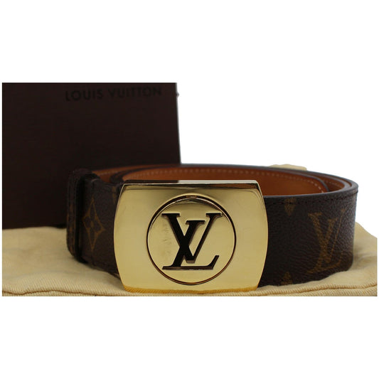 LOUIS VUITTON LV Cut Monogram Canvas Belt Brown Size 80.32