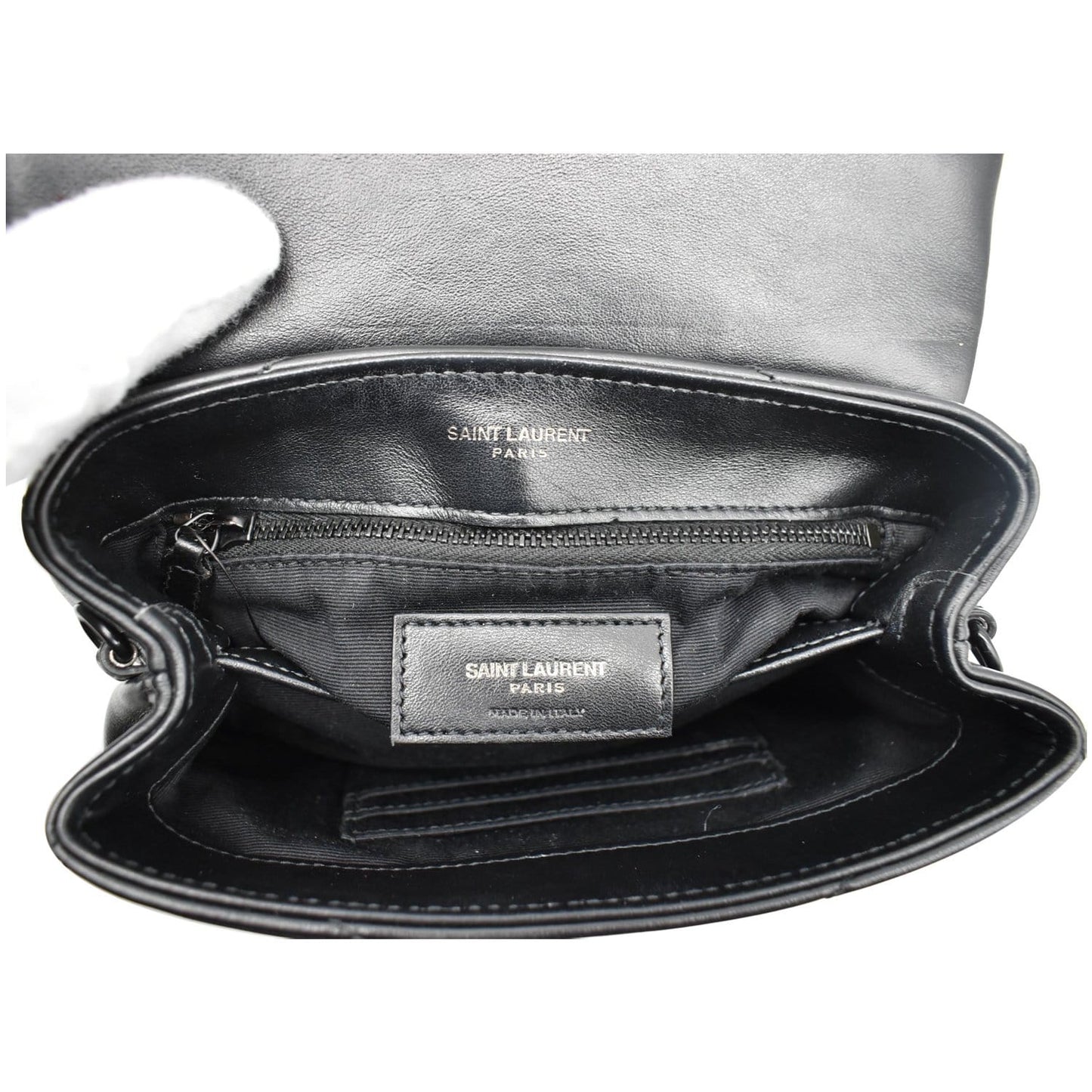 YVES SAINT LAURENT Loulou Toy Matelasse Leather Crossbody Bag Black