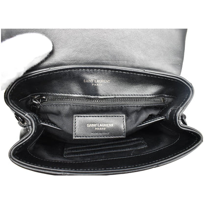 YVES SAINT LAURENT Loulou Toy Matelasse Leather Crossbody Bag Black