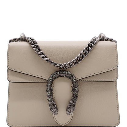 GUCCI Dionysus Mini Leather Crossbody Bag Cream