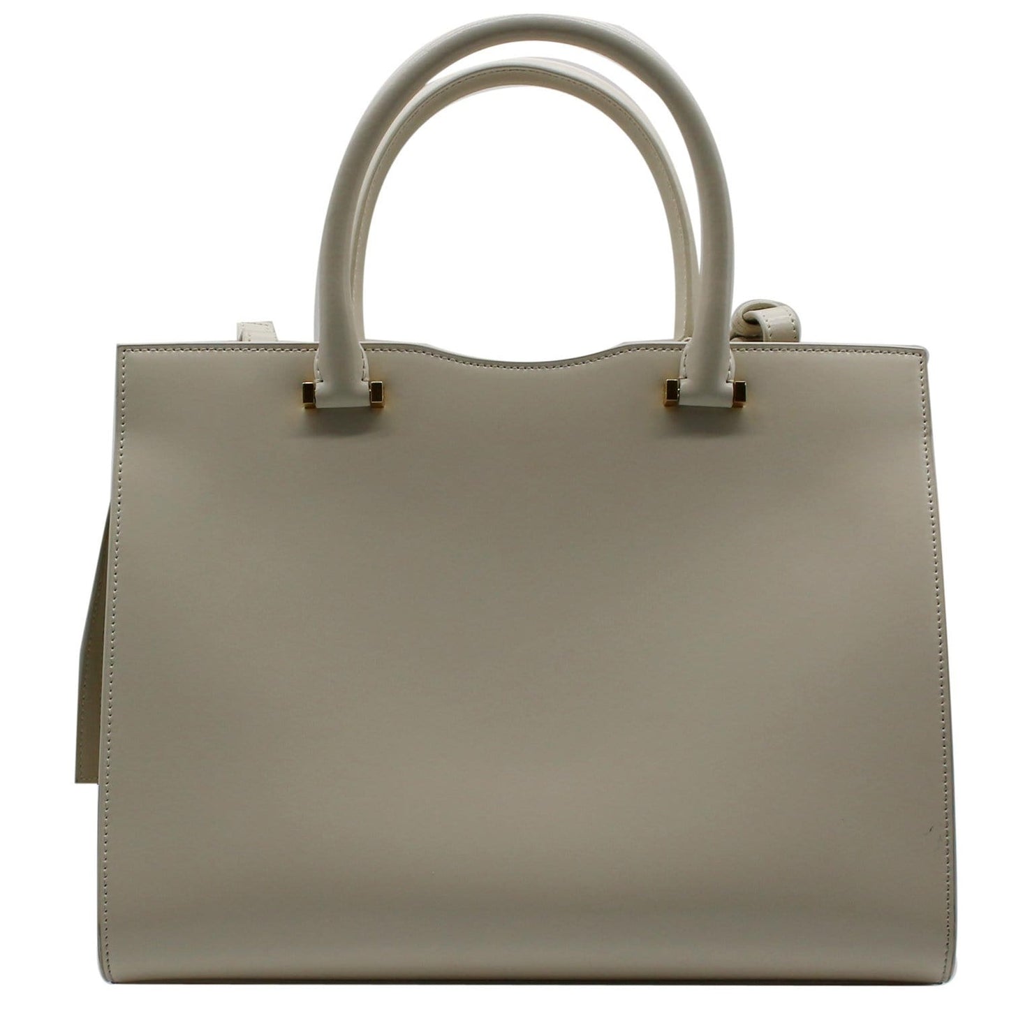 YVES SAINT LAURENT Uptown Medium Leather Tote Bag White