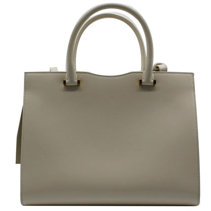 YVES SAINT LAURENT Uptown Medium Leather Tote Bag White