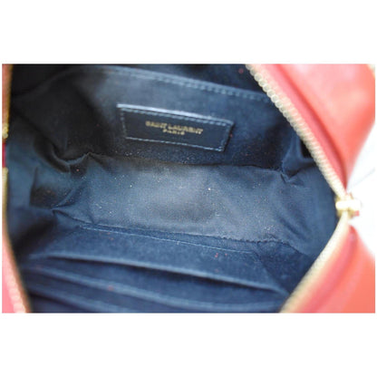 YVES SAINT LAURENT Lou Chevron Leather Belt Bag Red - 10% OFF
