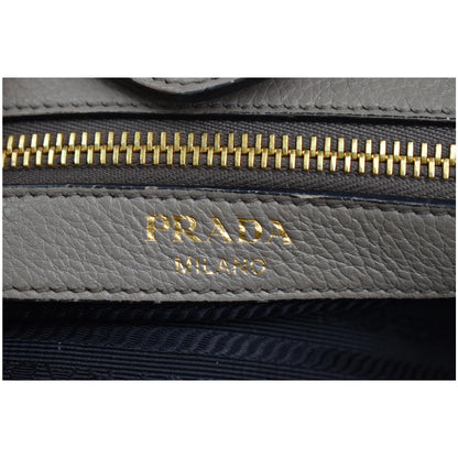 PRADA Calf Leather Tote Bag Clay Gray