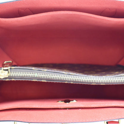 LOUIS VUITTON Flower Monogram Canvas Tote Bag Red