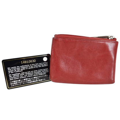 CHANEL CC Key Ring Lambskin Leather Coin Case Purse Red - Last Call
