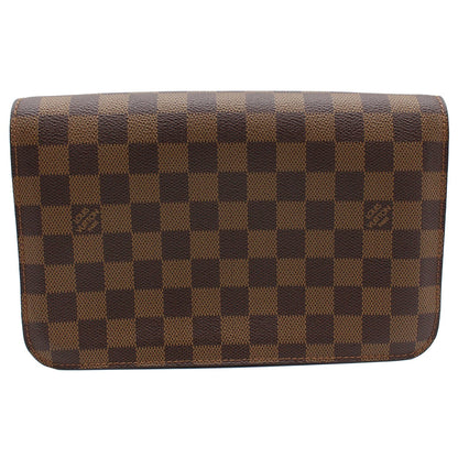 LOUIS VUITTON Saint Louis Damier Ebene Pochette Clutch Bag Brown