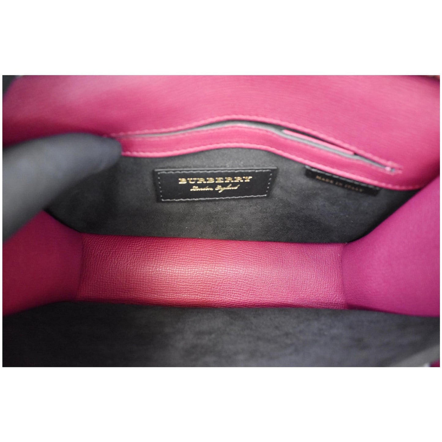 BURBERRY Macken Small Python Leather Crossbody Bag Magenta