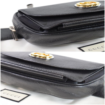 GUCCI Morpheus Leather Belt Bag Black 597676 - Final Sale