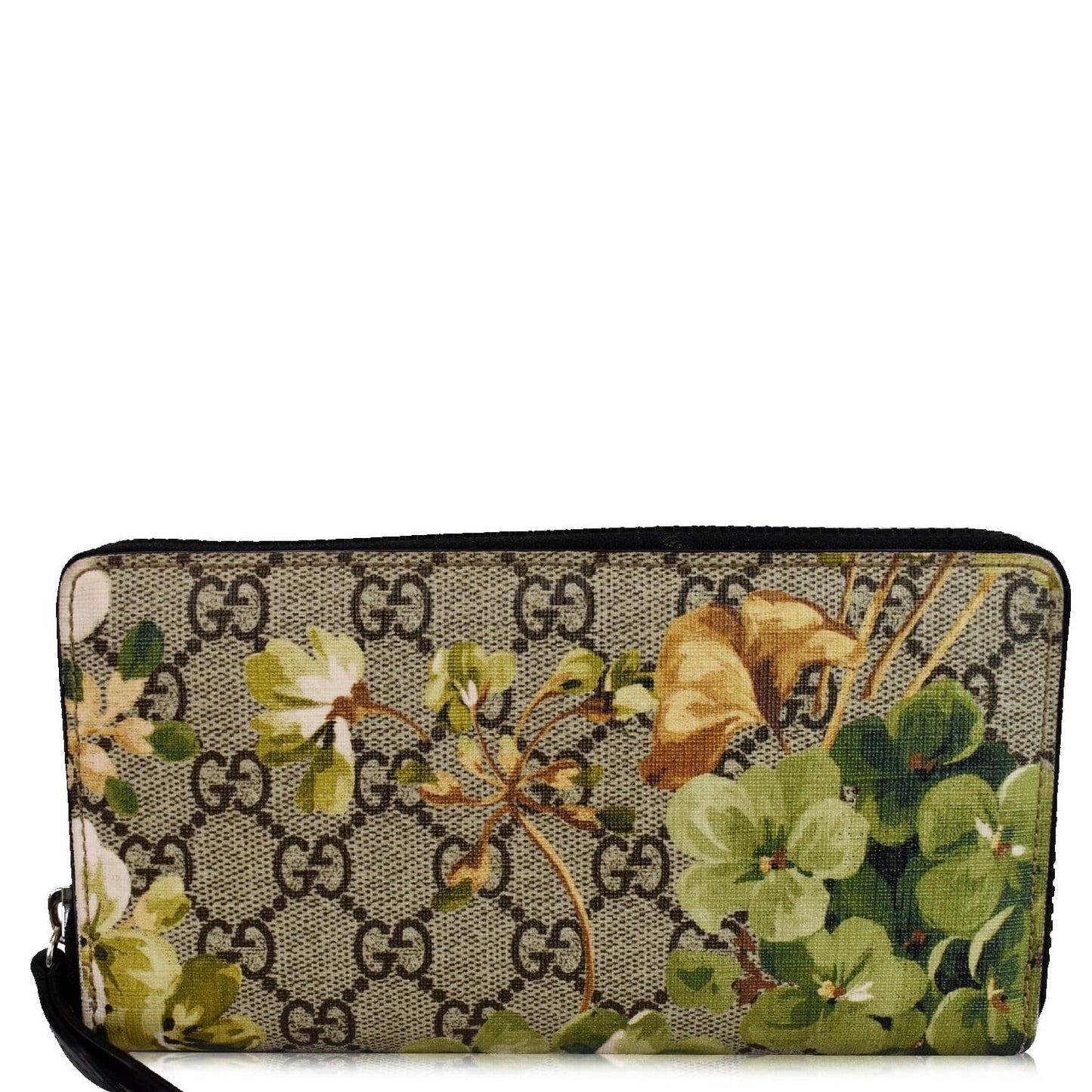 GUCCI Blooms Zip Around GG Canvas Wallet 408665 Beige