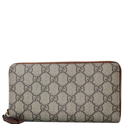 GUCCI GG Supreme Zip Around Wallet Beige 410102