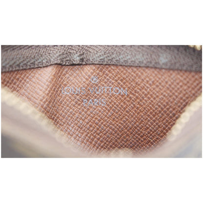 LOUIS VUITTON Pochette Key Cles Monogram Canvas Coin Case Brown