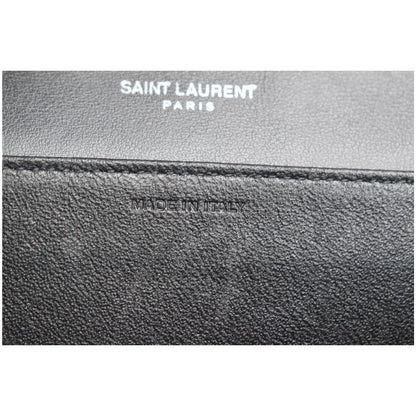 YVES SAINT LAURENT Uptown Crocodile-Embossed Crossbody Chain Wallet Black