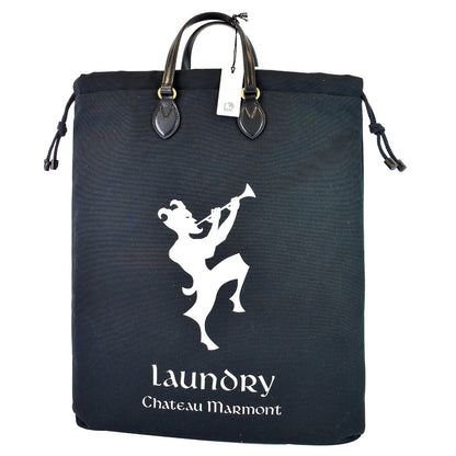 GUCCI Marmont Chateau Canvas Drawstring Tote Bag Black 552403 - Last Call