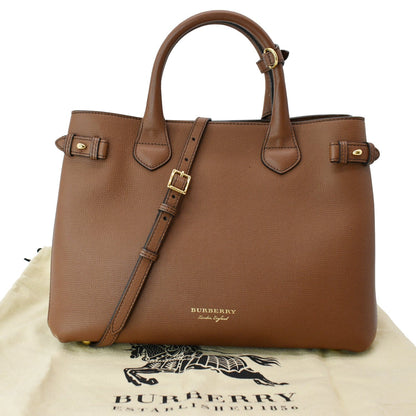 BURBERRY Banner Medium House Check Tote Bag Tan