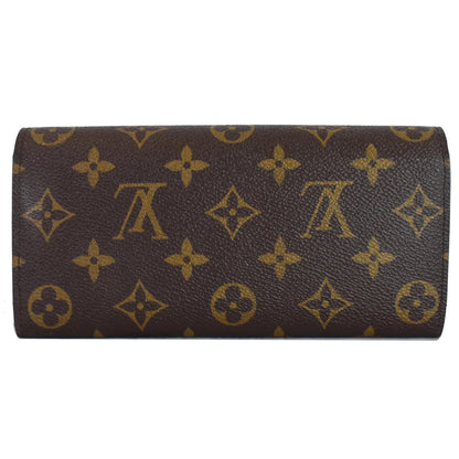 LOUIS VUITTON Emilie Monogram Canvas Wallet Brown