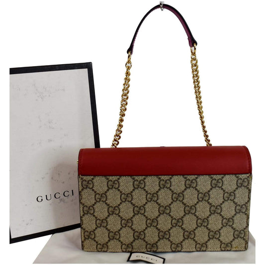 GUCCI GG Supreme Chain Wallet Clutch Bag Red 410114 - 15% OFF