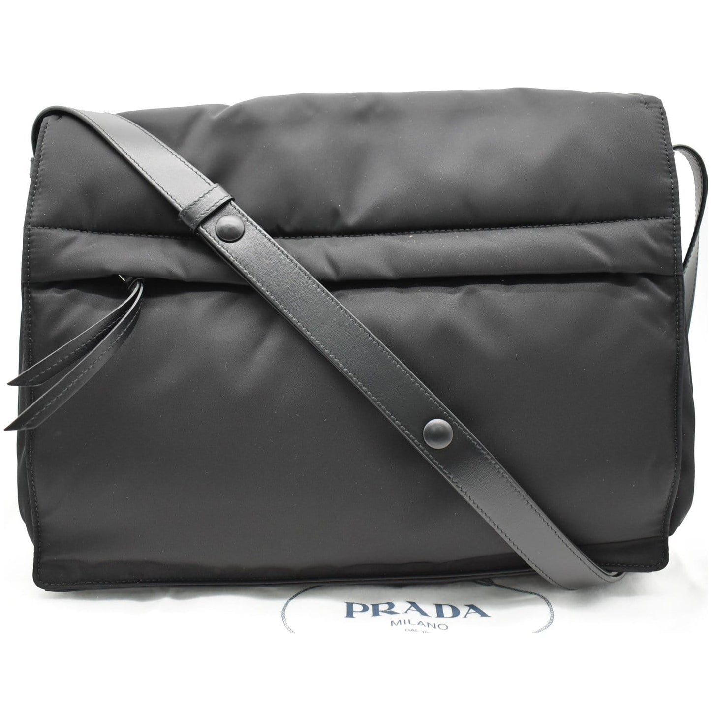 PRADA Large Padded Re-Nylon Shoulder Bag Black