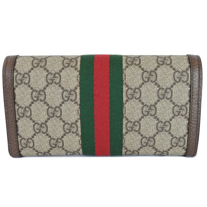 Gucci Ophidia GG Continental Supreme Canvas Wallet Beige 523153