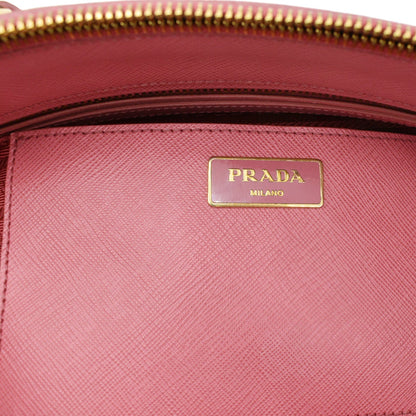 PRADA Galleria Large Double Zip Saffiano Leather Tote Bag Pink
