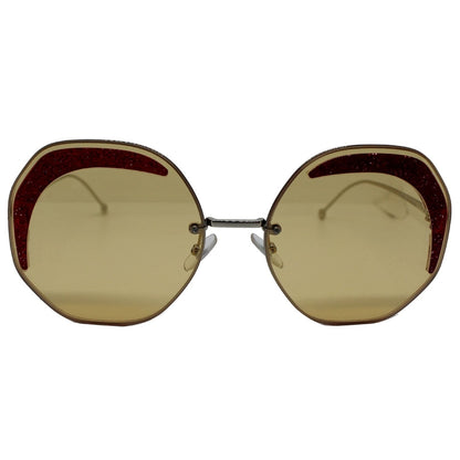 Fendi FF 0358/S 40G 63 Silver Sunglasses Yellow Lens
